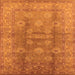 Square Oriental Orange Traditional Rug, urb902org