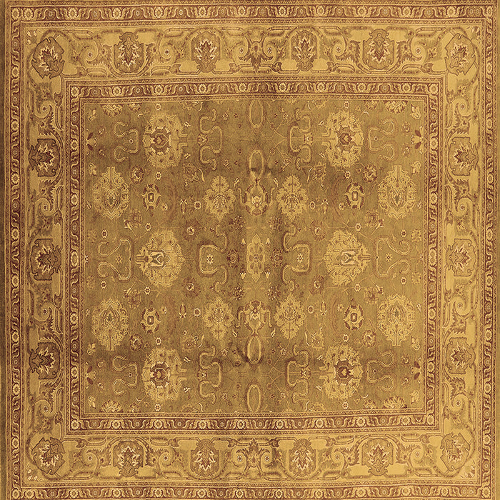 Square Oriental Brown Traditional Rug, urb902brn