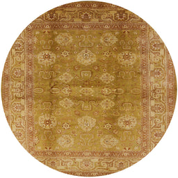 Round Machine Washable Industrial Modern Yellow Rug, wshurb902