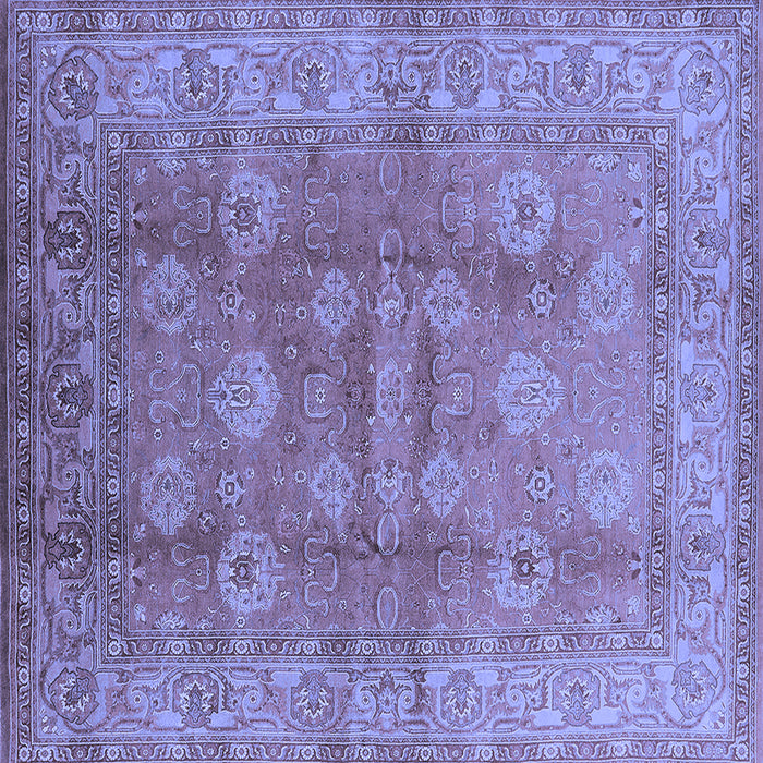 Square Machine Washable Oriental Blue Traditional Rug, wshurb902blu
