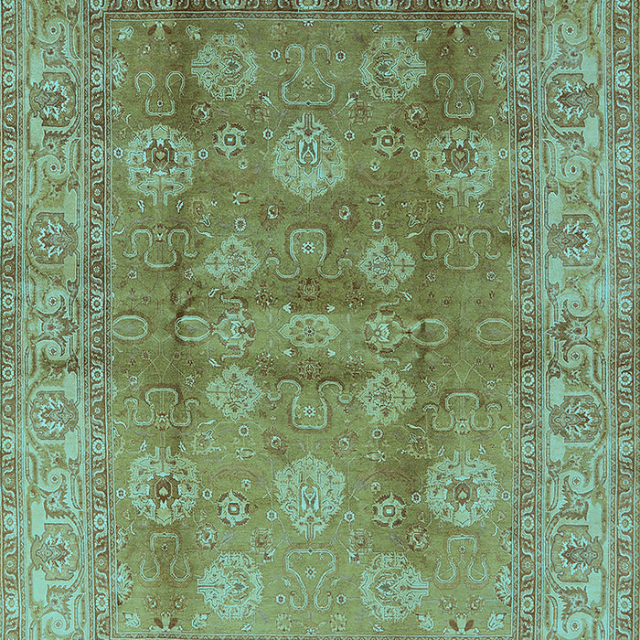 Machine Washable Oriental Light Blue Traditional Rug, wshurb902lblu