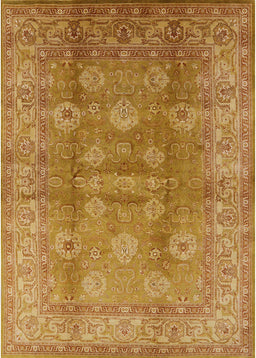 Mid-Century Modern Yellow Oriental Rug, urb902