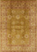 Mid-Century Modern Yellow Oriental Rug, urb902