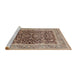 Sideview of Machine Washable Industrial Modern Chestnut Brown Rug, wshurb903