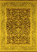 Machine Washable Oriental Yellow Industrial Rug, wshurb903yw