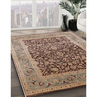 Mid-Century Modern Chestnut Brown Oriental Rug, urb903