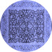 Round Oriental Blue Industrial Rug, urb903blu