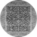 Round Oriental Gray Industrial Rug, urb903gry