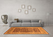 Machine Washable Oriental Orange Industrial Area Rugs in a Living Room, wshurb903org