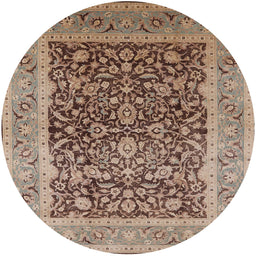 Round Machine Washable Industrial Modern Chestnut Brown Rug, wshurb903