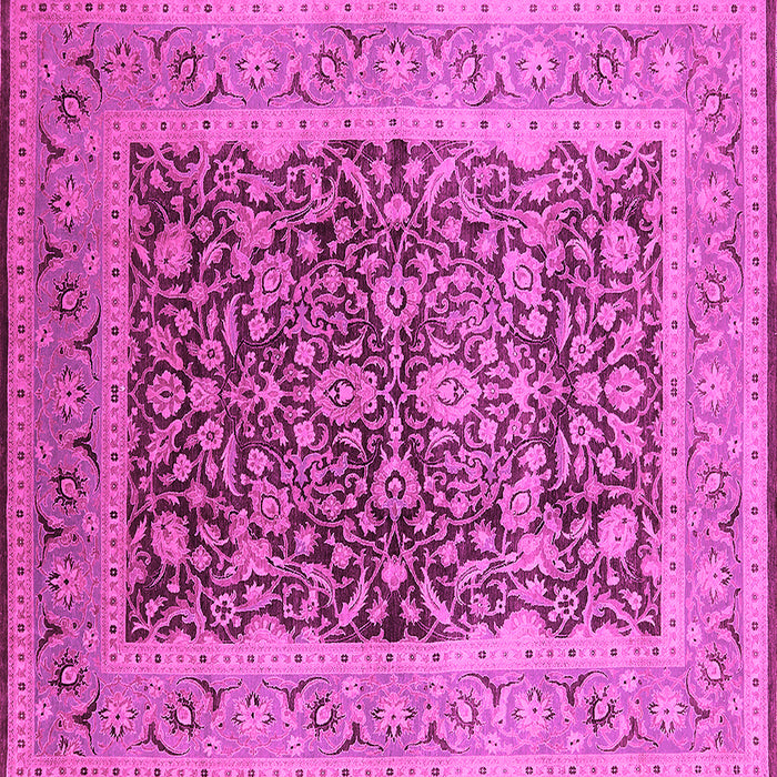 Square Machine Washable Oriental Pink Industrial Rug, wshurb903pnk