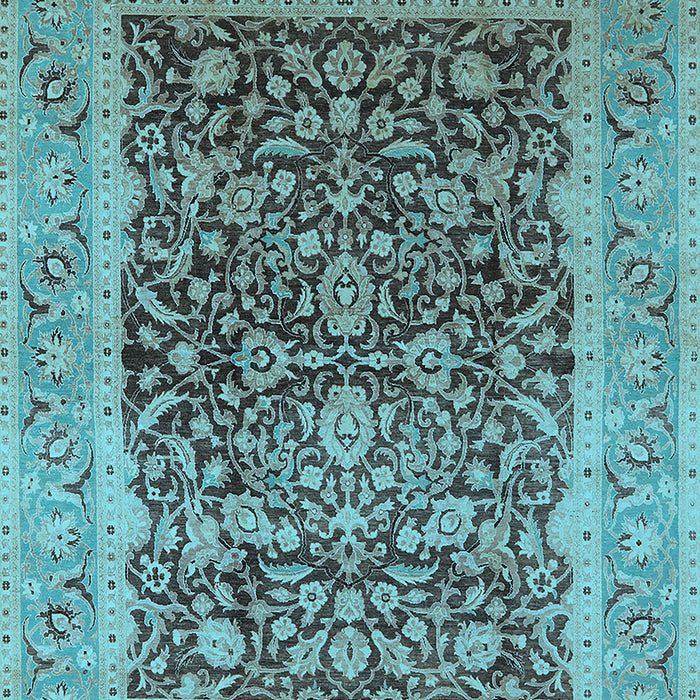 Machine Washable Oriental Light Blue Industrial Rug, wshurb903lblu