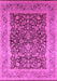 Machine Washable Oriental Pink Industrial Rug, wshurb903pnk