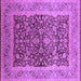 Square Machine Washable Oriental Purple Industrial Area Rugs, wshurb903pur