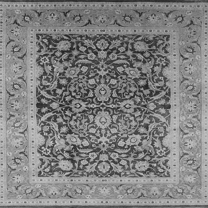 Square Machine Washable Oriental Gray Industrial Rug, wshurb903gry