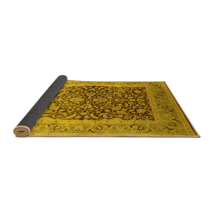 Sideview of Oriental Yellow Industrial Rug, urb903yw