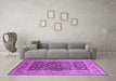 Machine Washable Oriental Purple Industrial Area Rugs in a Living Room, wshurb903pur