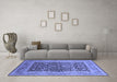 Machine Washable Oriental Blue Industrial Rug in a Living Room, wshurb903blu