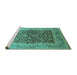 Sideview of Machine Washable Oriental Turquoise Industrial Area Rugs, wshurb903turq