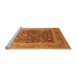 Sideview of Machine Washable Oriental Orange Industrial Area Rugs, wshurb903org