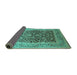 Sideview of Oriental Turquoise Industrial Rug, urb903turq