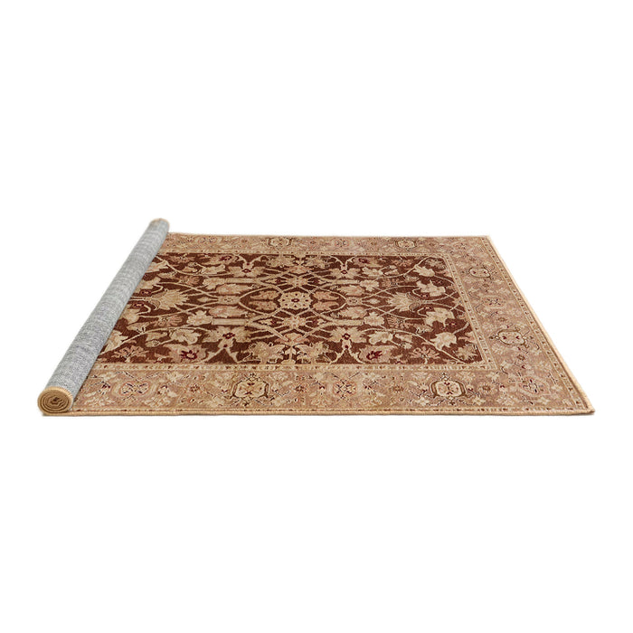 Sideview of Machine Washable Industrial Modern Mahogany Brown Rug, wshurb904