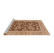 Sideview of Machine Washable Industrial Modern Mahogany Brown Rug, wshurb904