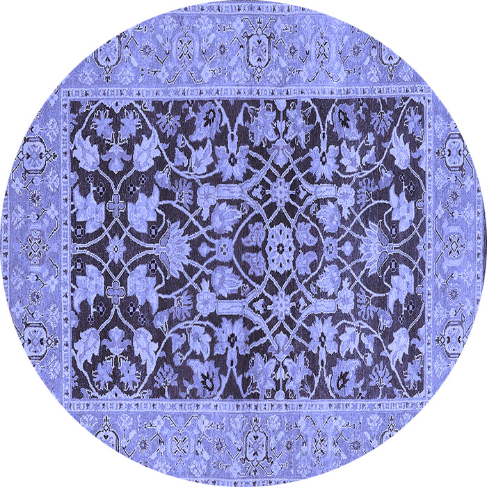Round Oriental Blue Traditional Rug, urb904blu