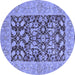 Round Oriental Blue Traditional Rug, urb904blu