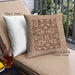 Front View of Mid-Century Modern Urban Square Mahogany Brown Throw Pillow, 18 inch by 18 inch, pwurb904