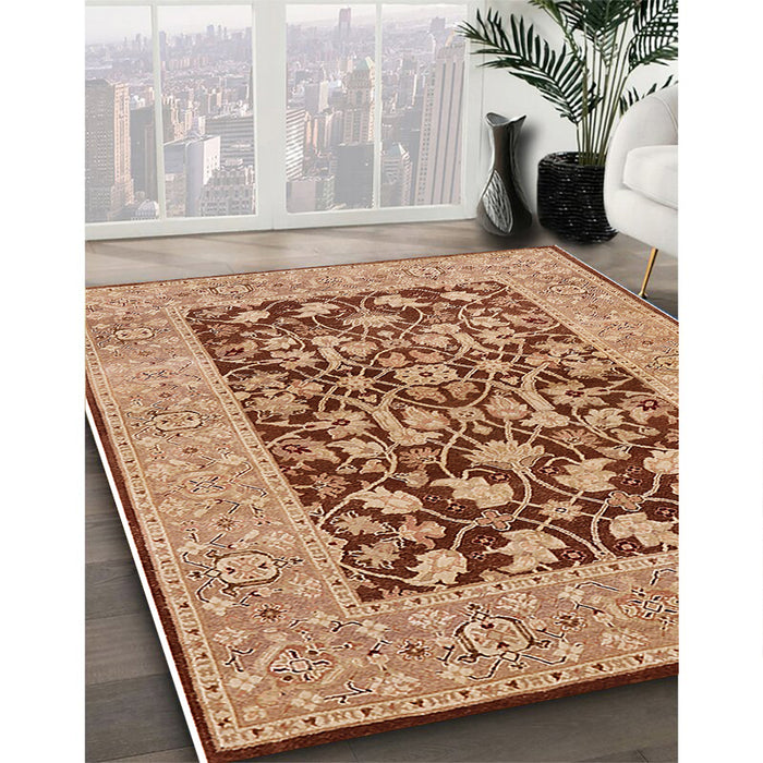 Machine Washable Industrial Modern Mahogany Brown Rug in a Family Room, wshurb904