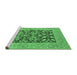 Sideview of Machine Washable Oriental Emerald Green Traditional Area Rugs, wshurb904emgrn