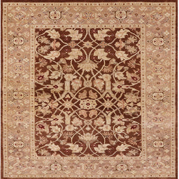 Square Machine Washable Industrial Modern Mahogany Brown Rug, wshurb904