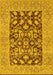 Machine Washable Oriental Yellow Traditional Rug, wshurb904yw