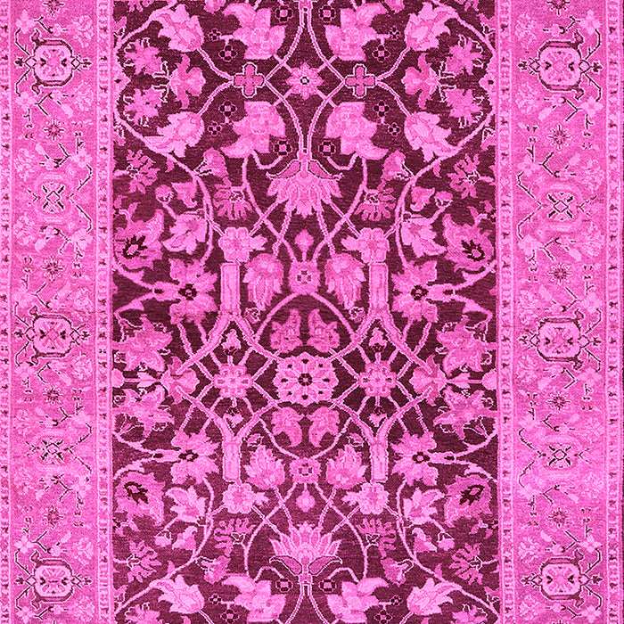 Machine Washable Oriental Pink Traditional Rug, wshurb904pnk