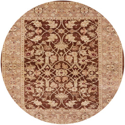 Round Machine Washable Industrial Modern Mahogany Brown Rug, wshurb904
