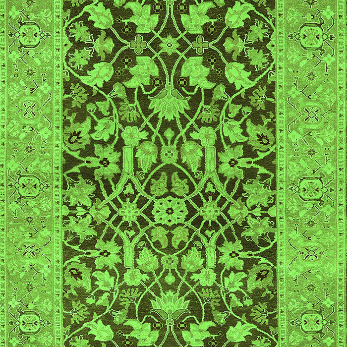 Machine Washable Oriental Green Traditional Area Rugs, wshurb904grn