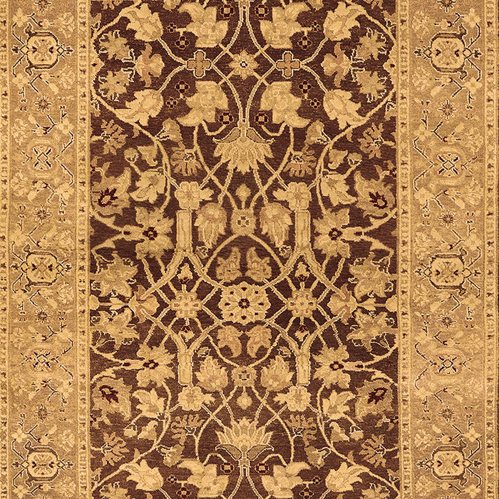 Machine Washable Oriental Brown Traditional Rug, wshurb904brn