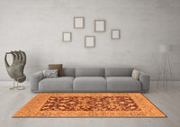 Machine Washable Oriental Orange Traditional Rug, wshurb904org