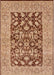 Mid-Century Modern Mahogany Brown Oriental Rug, urb904