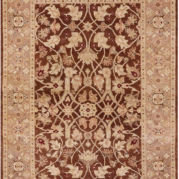 Mid-Century Modern Mahogany Brown Oriental Rug, urb904