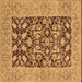 Square Machine Washable Oriental Brown Traditional Rug, wshurb904brn