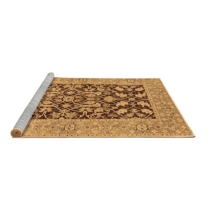 Sideview of Machine Washable Oriental Brown Traditional Rug, wshurb904brn