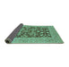 Sideview of Oriental Turquoise Traditional Rug, urb904turq