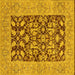 Square Oriental Yellow Traditional Rug, urb904yw