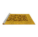 Sideview of Machine Washable Oriental Yellow Traditional Rug, wshurb904yw