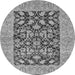 Round Oriental Gray Traditional Rug, urb904gry