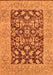 Machine Washable Oriental Orange Traditional Area Rugs, wshurb904org