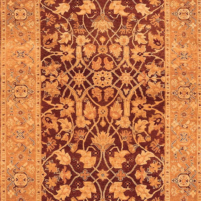 Machine Washable Oriental Orange Traditional Area Rugs, wshurb904org