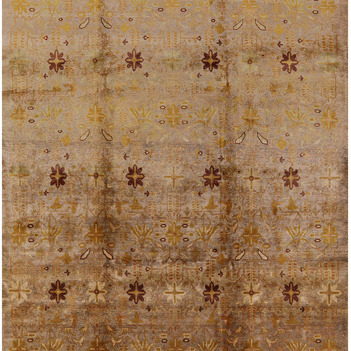 Mid-Century Modern Brown Oriental Rug, urb905